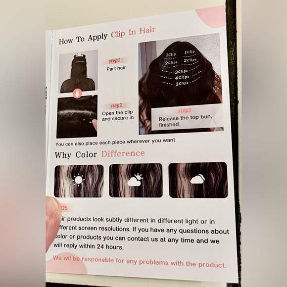 Vigorous Hair Extensions 7 pc w/16 clips (one clip missing) blonde/dark brown - Picture 7 of 9